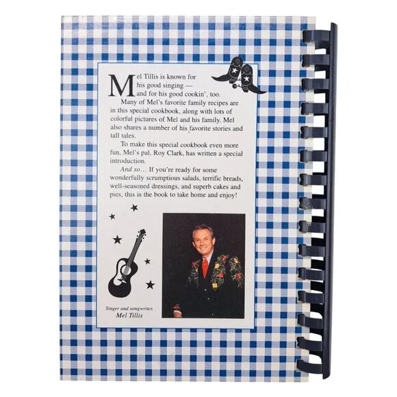 Vintage Mel's A-Cookin Cookbook Mel Tillis Recipes Stories Spiral Roy Clark 1997 - Picture 2 of 10